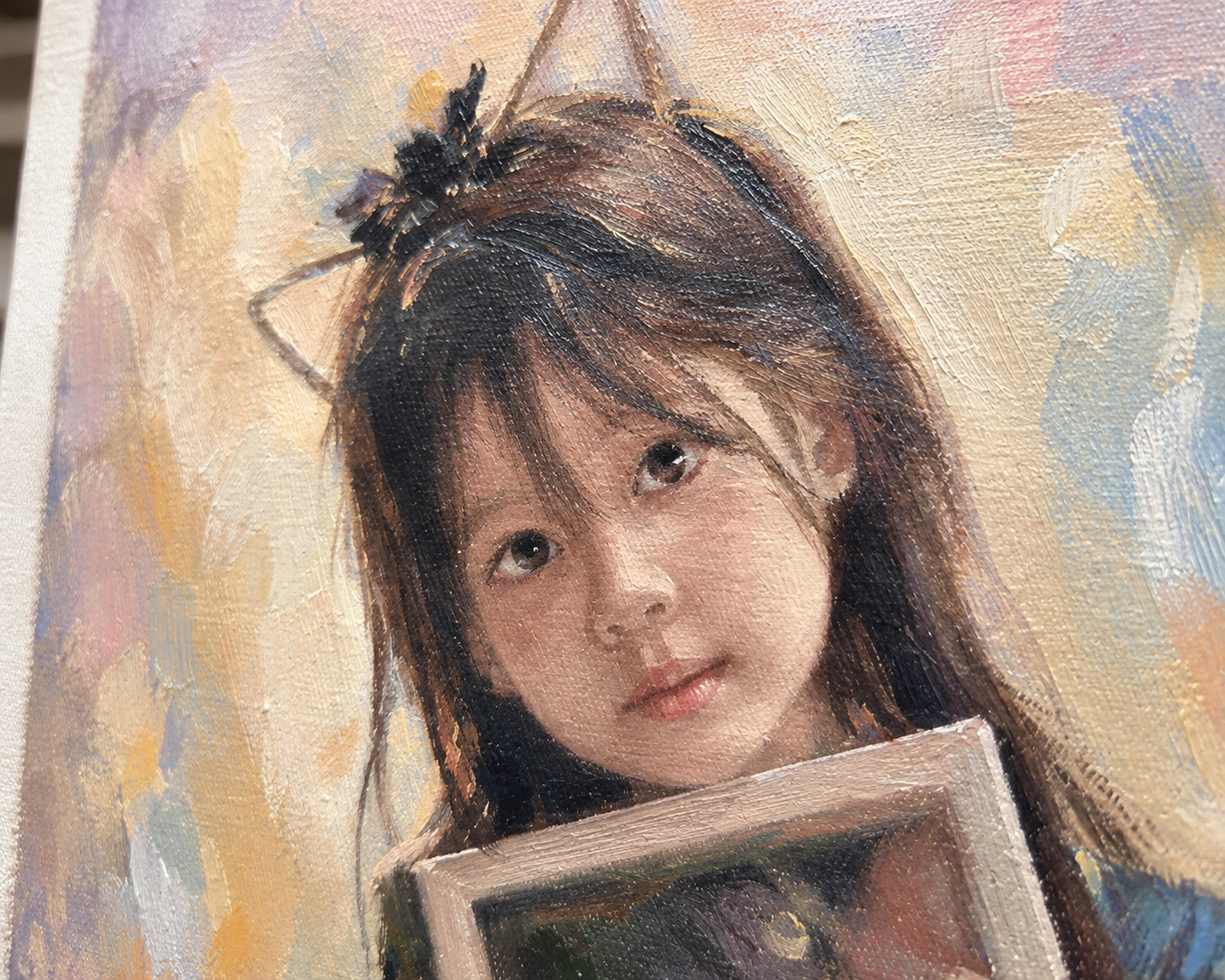 A Small Frame of Forever — A gentle expression on canvas, artwork detail