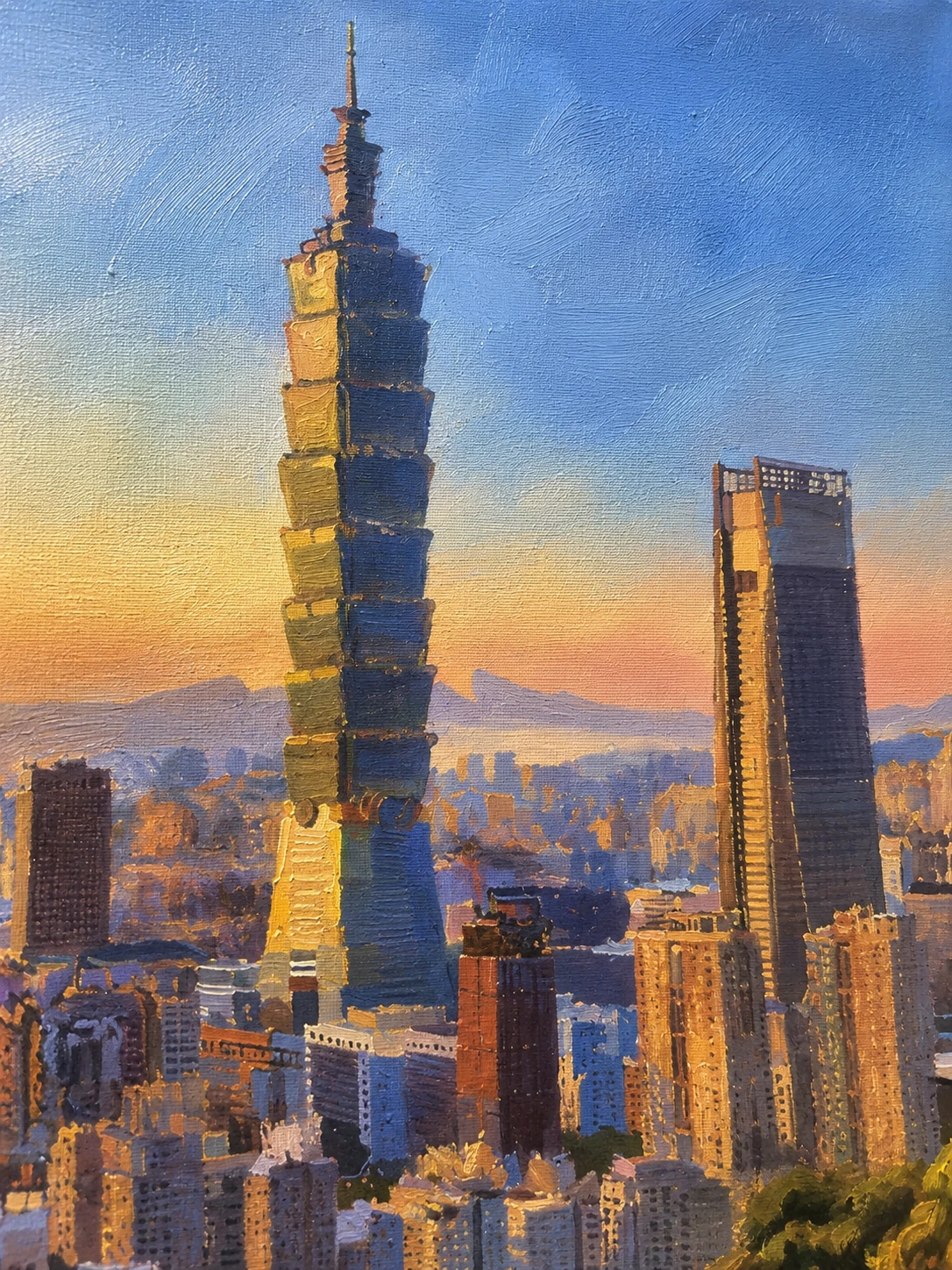 藍與金之間的台北:台北の縦の輪郭、作品の部分