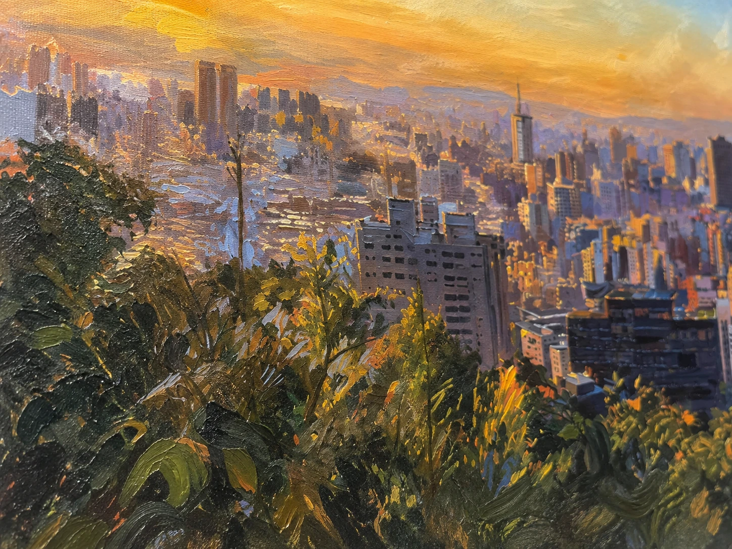 藍與金之間的台北:山林と街の重なり、作品の部分