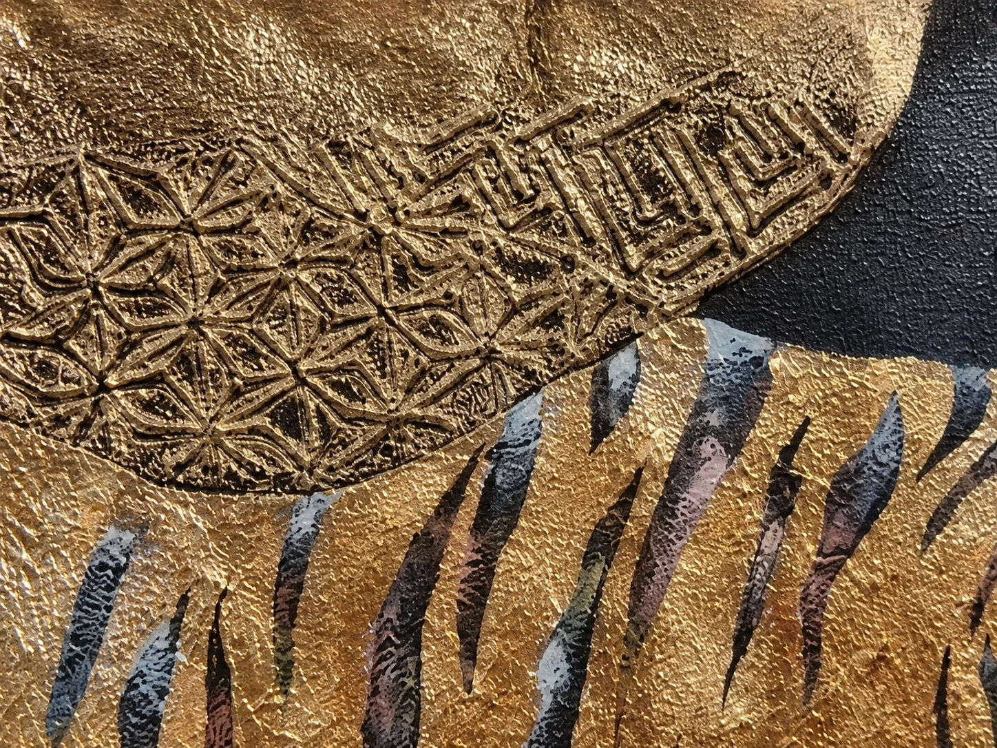 The Roar Beneath Silence — Pattern meets texture, artwork detail