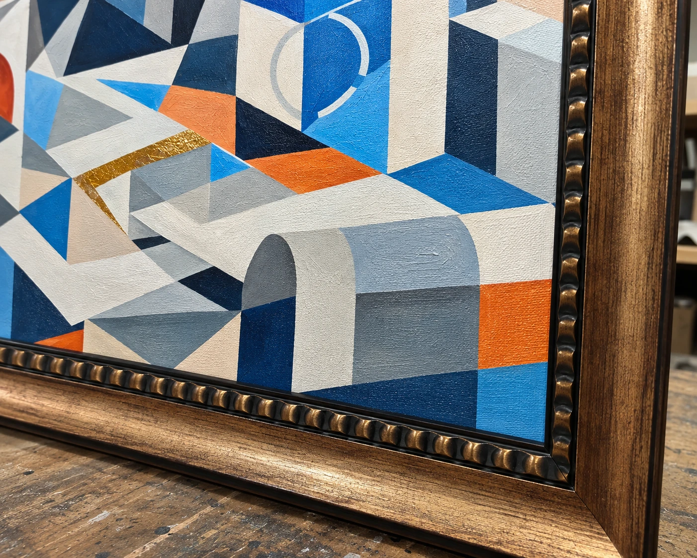 A World from a Single Sheet: Paper folds and the painting's edge — detail